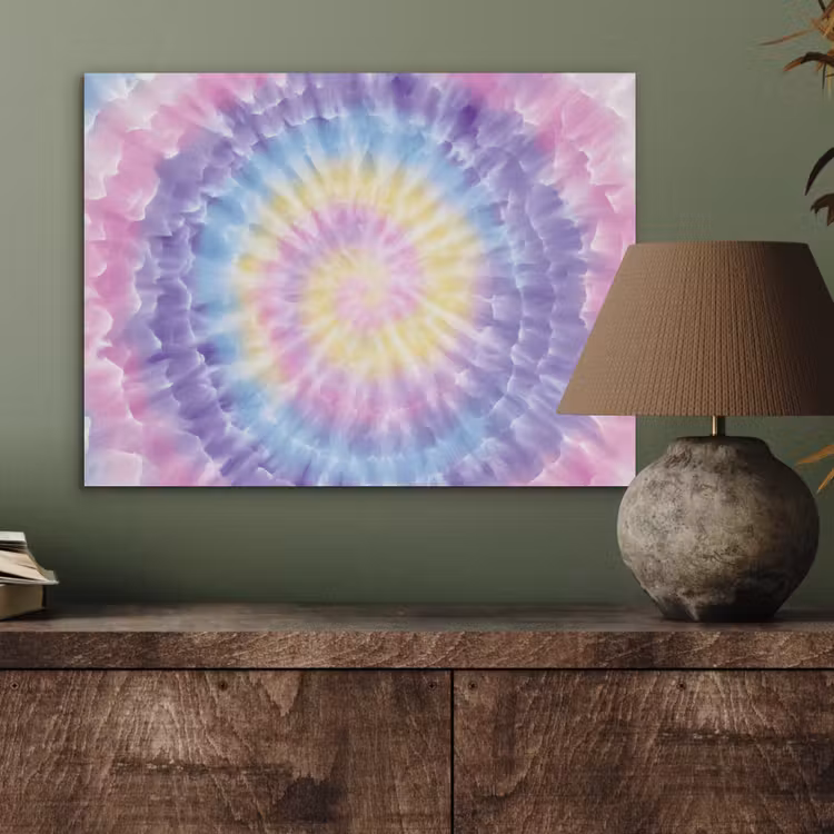 Spiraal - Tie dye - Pasteltinten PET vilt klein -sfeer2