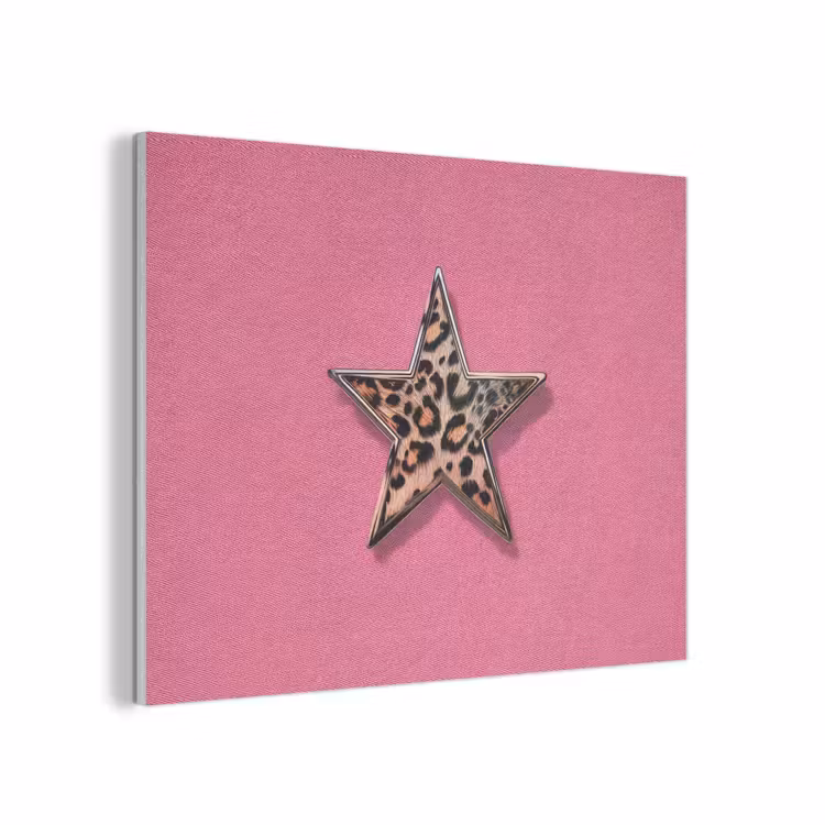 Ster - Luipaard - Print - Roze PET vilt klein -3d