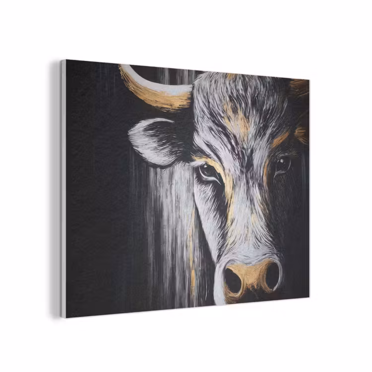 Stier - Hoorns - Snuit - Goud PET vilt klein -3d