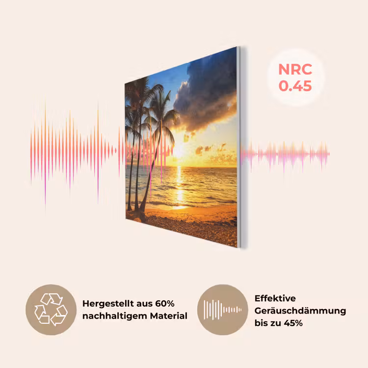 Strand - Horizon - Zonsondergang - Palmboom - Zee PET vilt klein -USP_DE