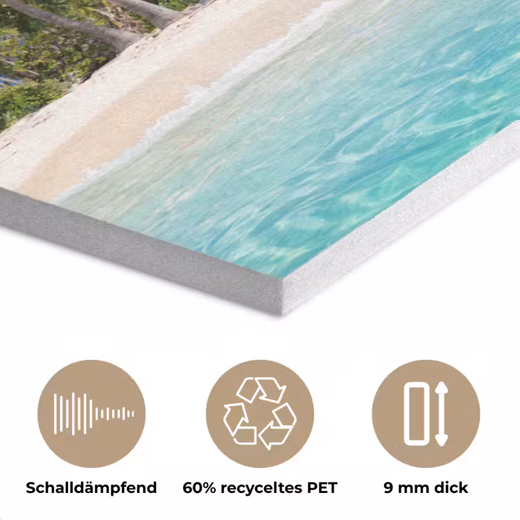 Strand - Zee - Palmboom - Zon - Zomer PET vilt klein -closeup_DE