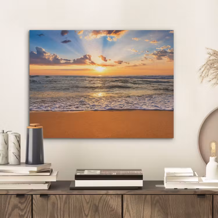 Strand - Zonsondergang - Zee - Wolken - Horizon PET vilt klein -sfeer1