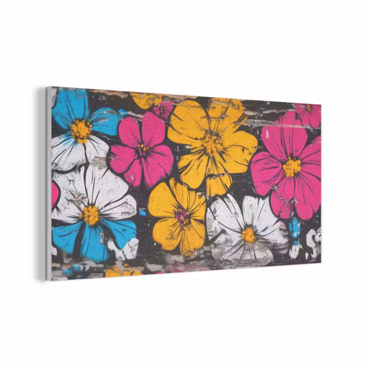 Street Art - Bloemen - Mix PET vilt middel -3d
