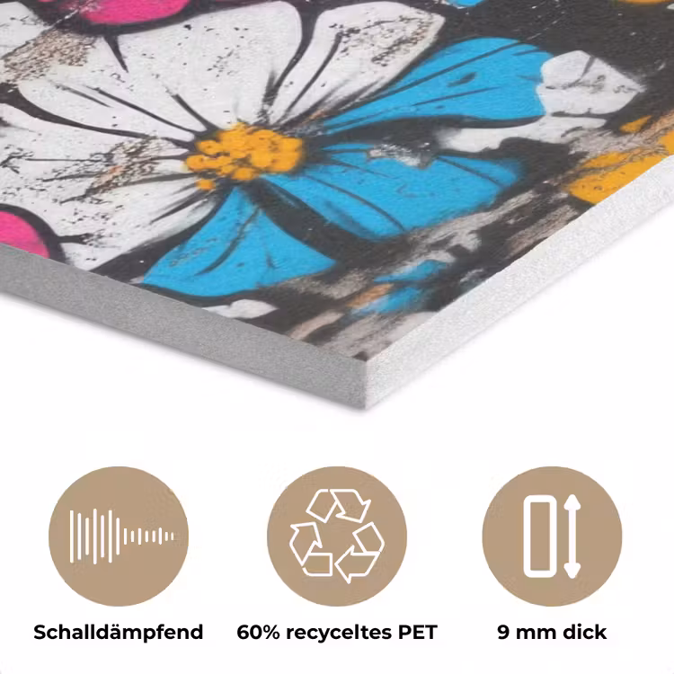 Street Art - Bloemen - Mix PET vilt middel -closeup_DE