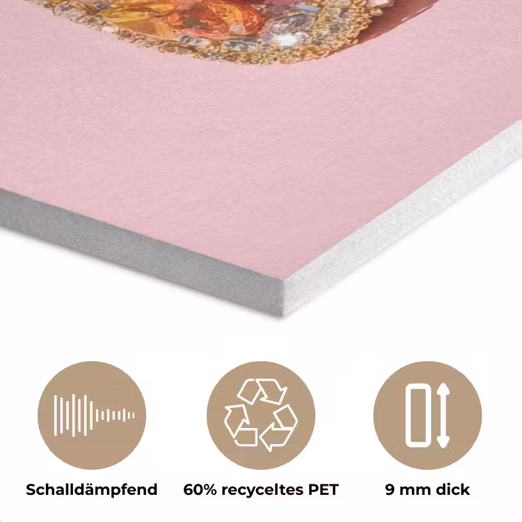 Taco - Kleurrijk - Edelstenen - Goud PET vilt klein -closeup_DE
