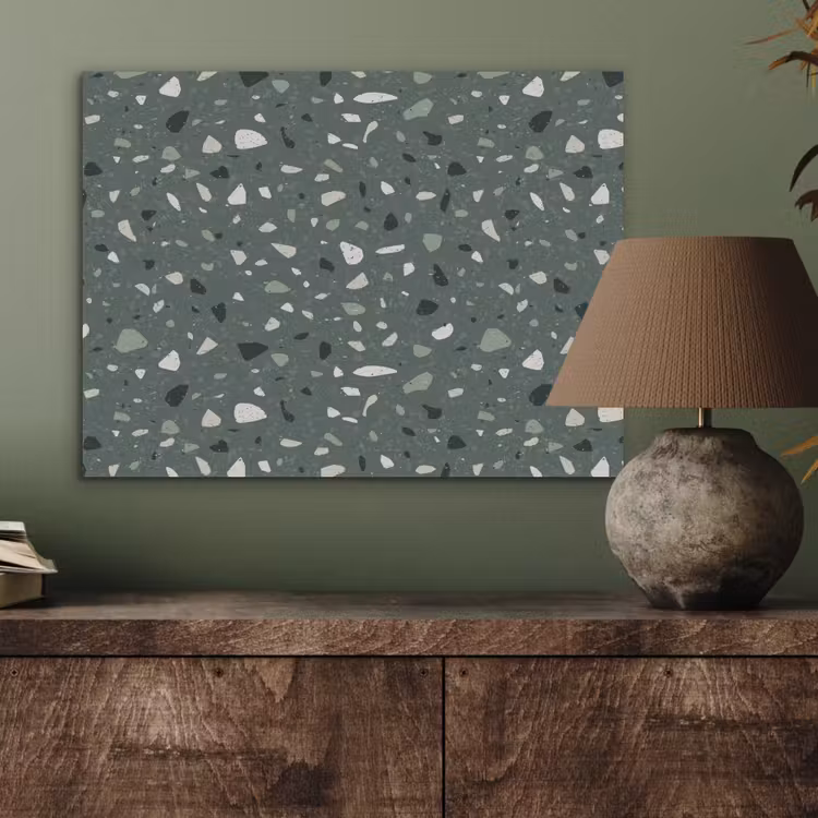 Terrazzo - Patroon - Kleurrijk - Groen PET vilt klein 837 -sfeer2