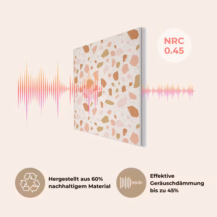 Terrazzo - Patroon - Kleurrijk - Zalm PET vilt klein 837 -USP_DE