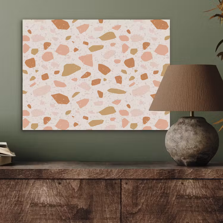 Terrazzo - Patroon - Kleurrijk - Zalm PET vilt klein 837 -sfeer2