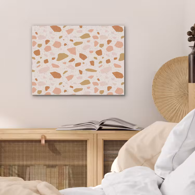 Terrazzo - Patroon - Kleurrijk - Zalm PET vilt klein 837 -sfeer3