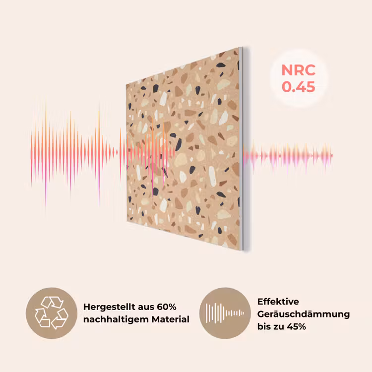 Terrazzo - Patroon - Kleurrijk - Oranje PET vilt klein 837 -USP_DE