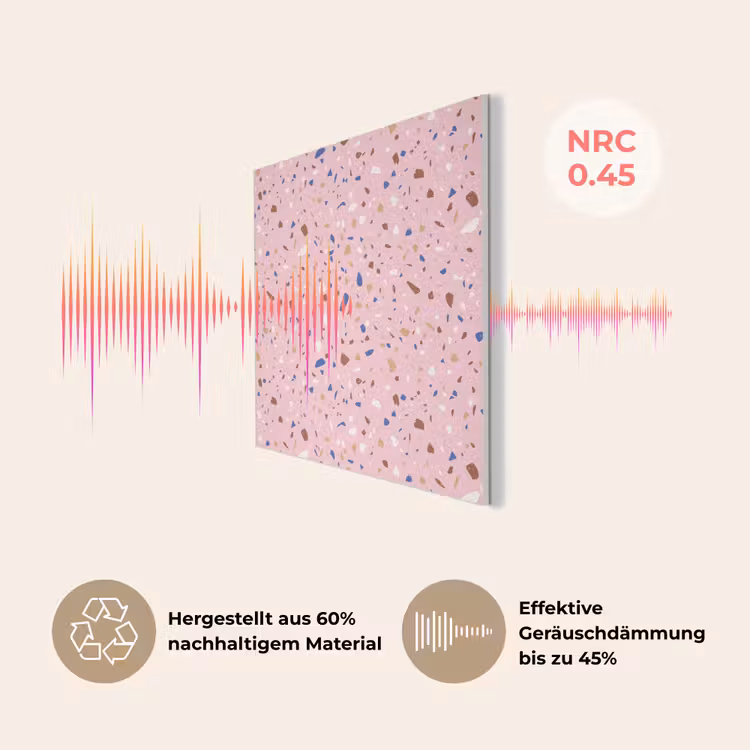 Terrazzo - Patroon - Kleurrijk - Roze PET vilt klein 837 -USP_DE