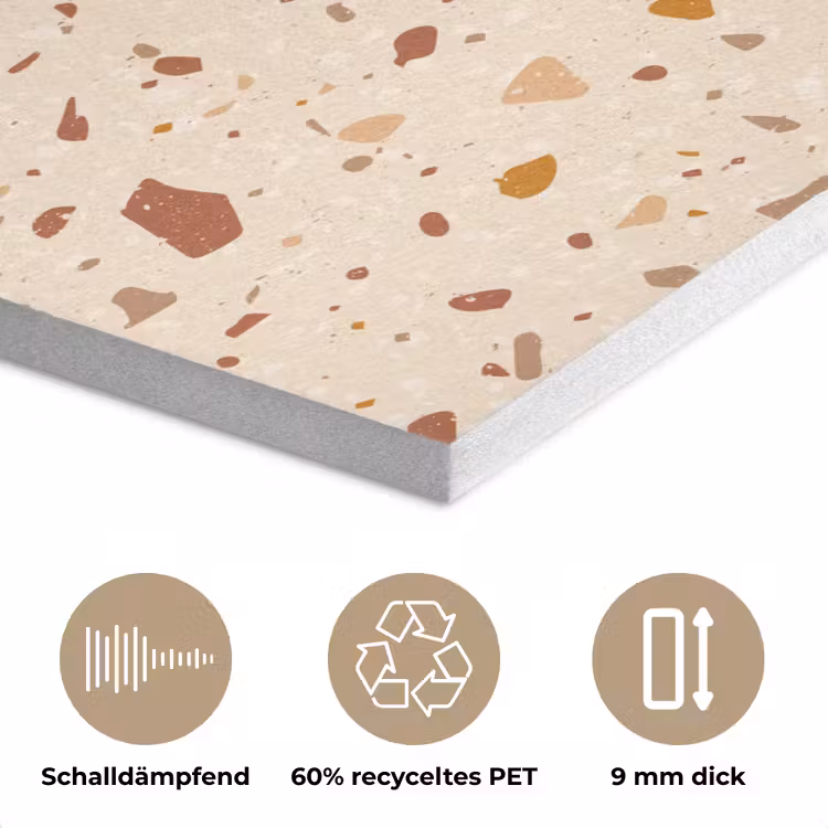 Terrazzo - Patroon - Kleurrijk - Steen PET vilt klein 837 -closeup_DE