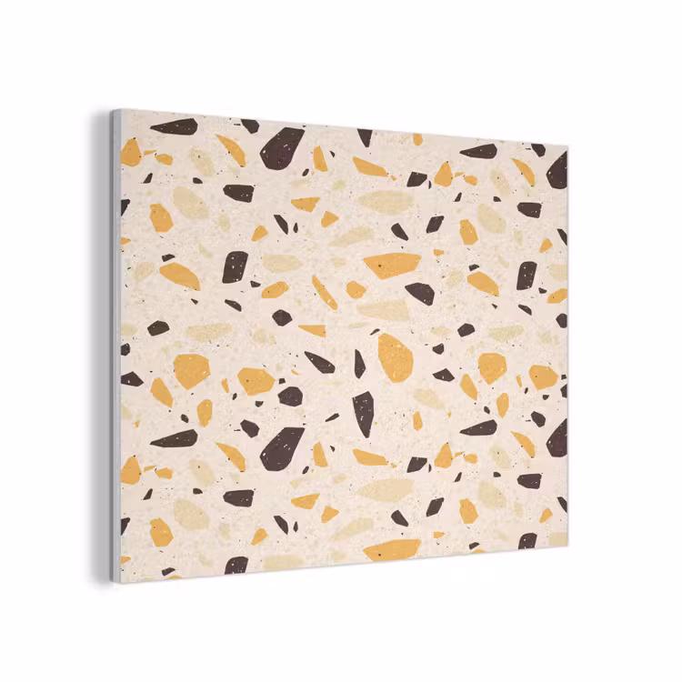 Terrazzo - Patroon - Geel - PET vilt klein 837 -3d