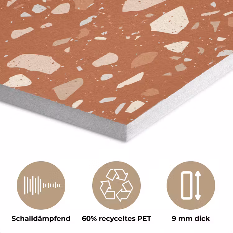 Terrazzo - Patroon - Klei PET vilt klein 837 -closeup_DE