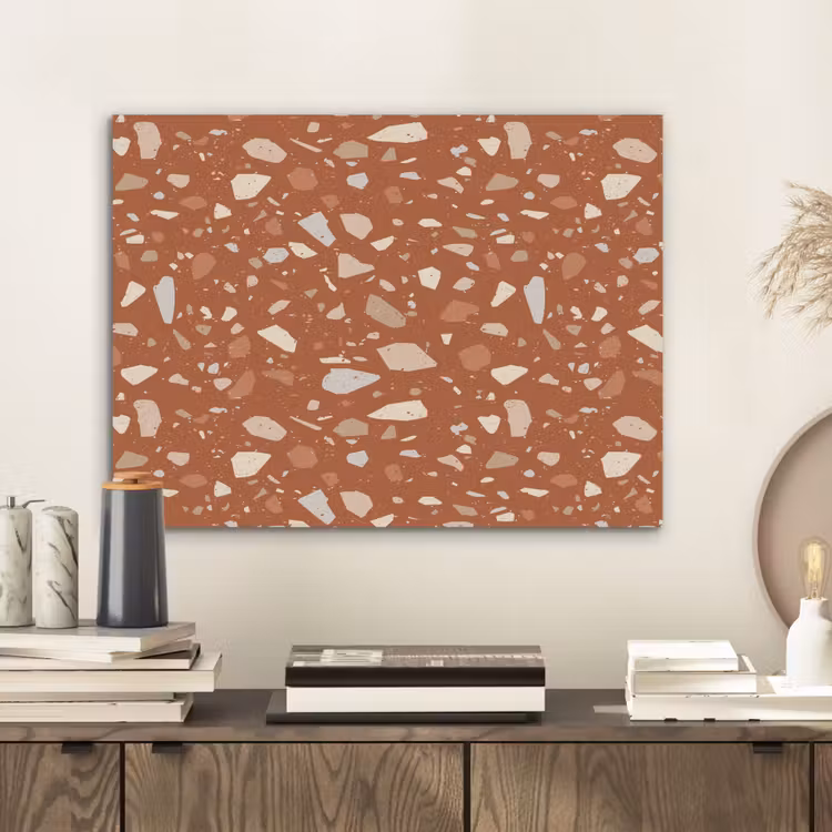 Terrazzo - Patroon - Klei PET vilt klein 837 -sfeer1