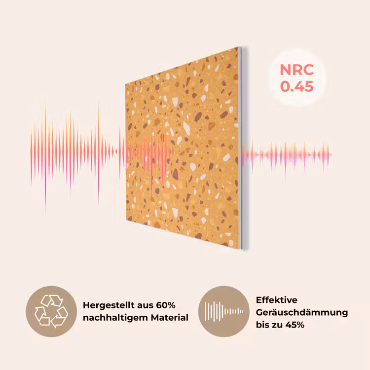 Terrazzo - Patroon - Okergeel PET vilt klein 837 -USP_DE