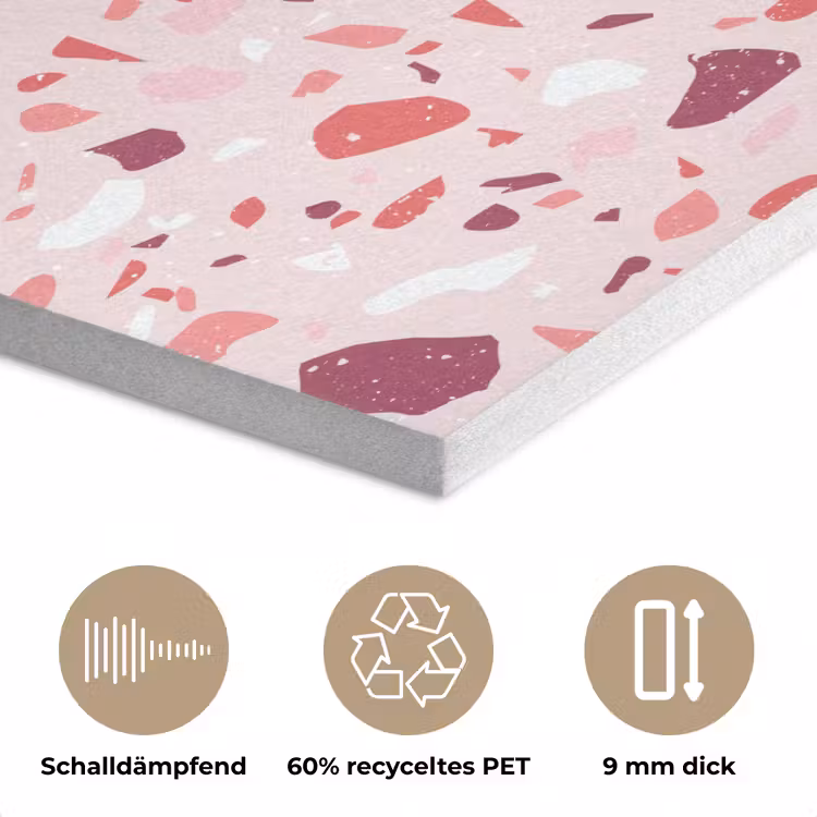 Terrazzo - Patroon - Roze PET vilt klein 837 -closeup_DE