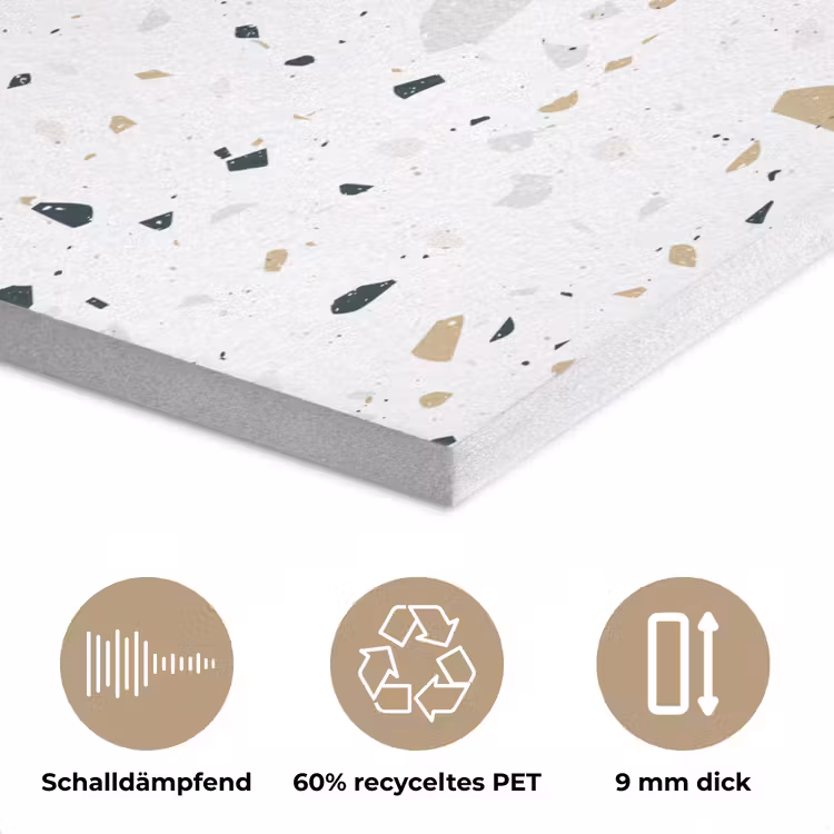 Terrazzo - Patroon - Wit - Neutraal PET vilt klein 837 -closeup_DE