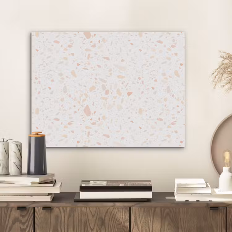 Terrazzo - Patroon - Wit - Perzik PET vilt klein 837 -sfeer1