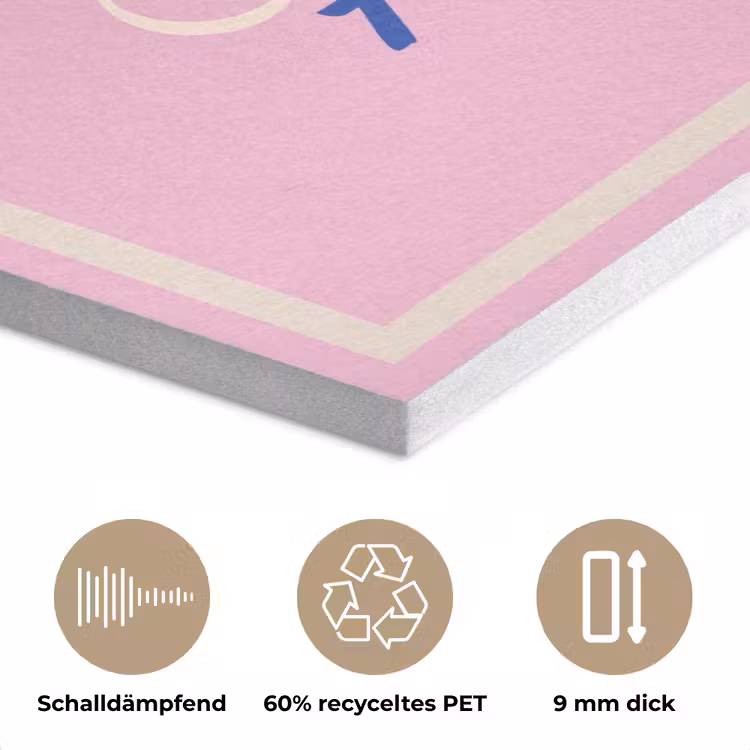 Tekst - Blauw - Keuken - Kader PET vilt klein -closeup_DE