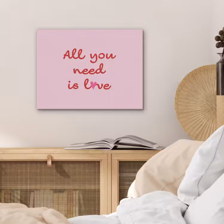 Tekst - Roze - Love - Hart PET vilt klein -sfeer3