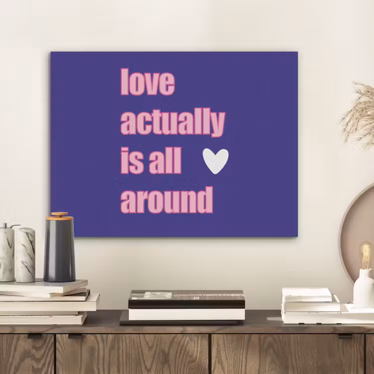 Tekst - Valentijn - Love - Blauw PET vilt klein -sfeer1