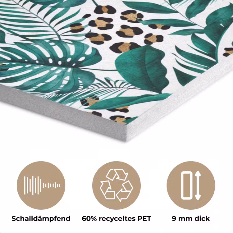 Dierenprint - Panter - Bladeren - Tropisch - Jungle PET vilt middel -closeup_DE