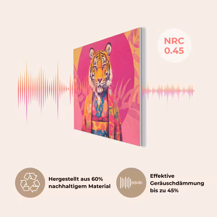Tijger - Kimono - Planten - Roze PET vilt klein -USP_DE