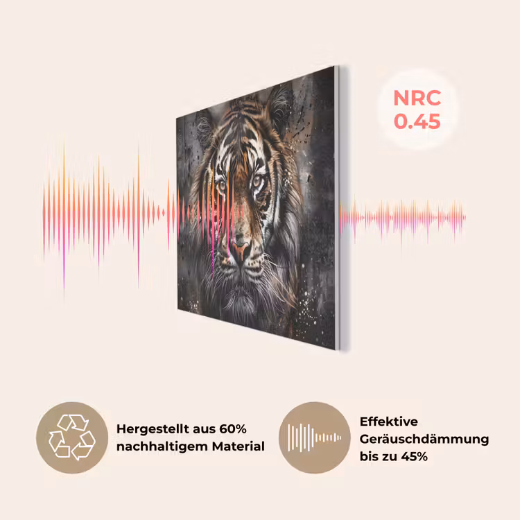 Tijger - Dieren - Portret - Luxe - Zwart PET vilt klein -USP_DE