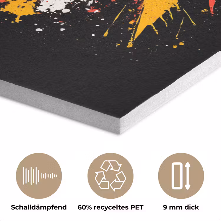 Tomaat - Avocado - Peper - Graffiti - Verf - Modern PET vilt klein -closeup_DE