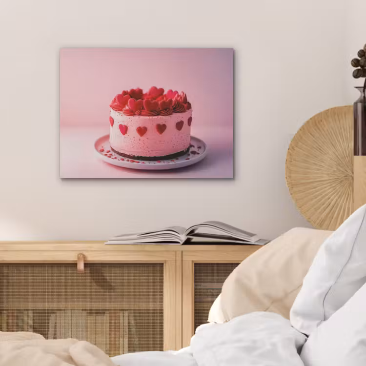 Taart - Hart - Roze PET vilt klein -sfeer3