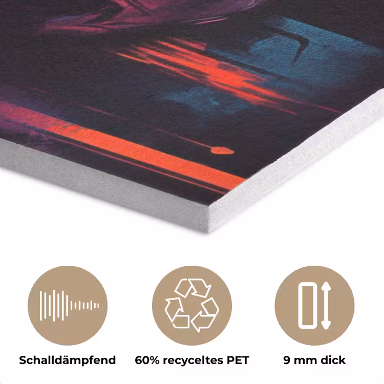 Schedel - Abstract - Rood - Blauw - Graffiti PET vilt middel -closeup_DE