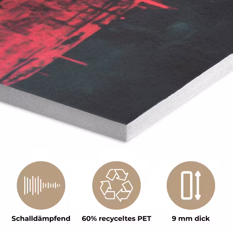 Schedel - Cyberpunk - Neon Rood PET vilt middel -closeup_DE