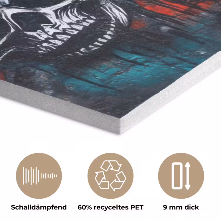 Schedels - Graffiti - Abstract PET vilt middel -closeup_DE