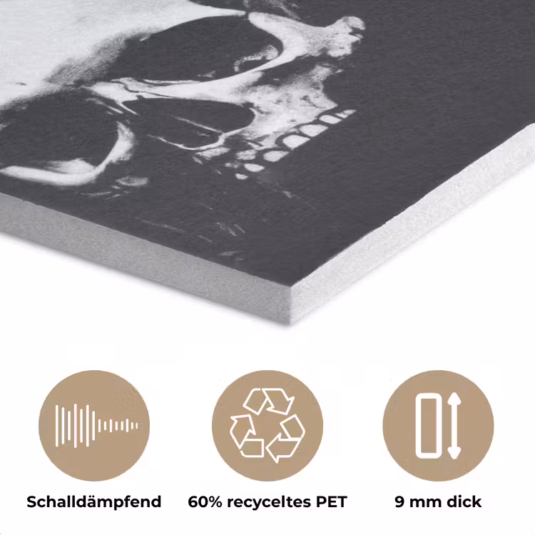 Schedels - Zwart - Contrast PET vilt middel -closeup_DE