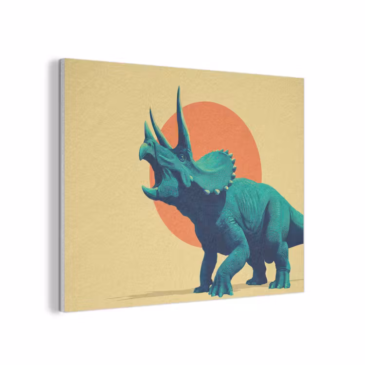 Triceratops - Cirkel - Oranje - Hoorns PET vilt klein -3d