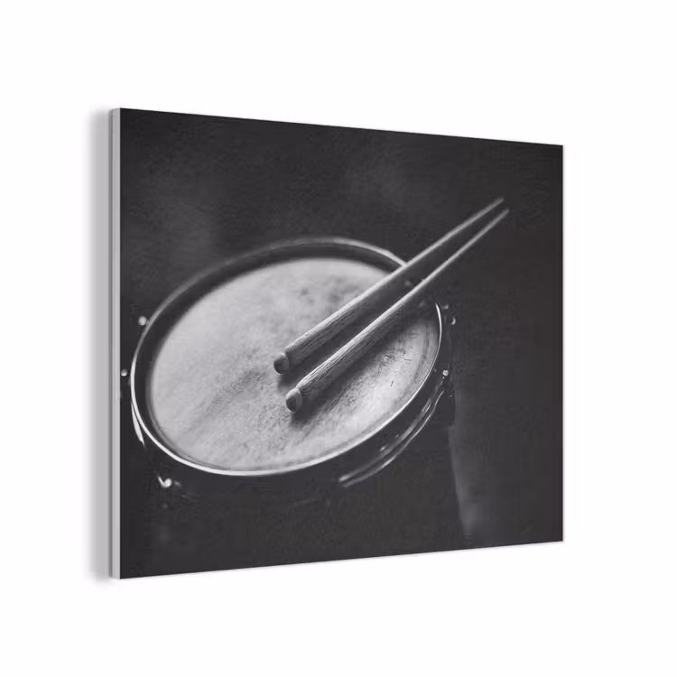 Trommel - Close-up - Drumstokken - Zwart PET vilt klein -3d