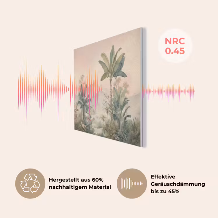 Tropisch landschap - palmbomen - Bloemen - Roze lucht PET vilt klein -USP_DE