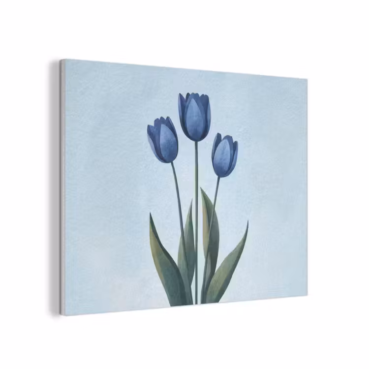 Tulpen - Blauw - Bladeren PET vilt klein -3d
