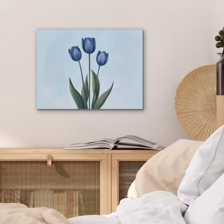 Tulpen - Blauw - Bladeren PET vilt klein -sfeer3