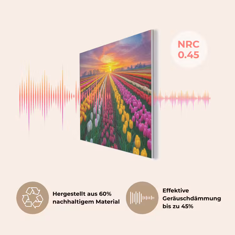 Tulpenveld - Zonsondergang - Kleurrijk PET vilt klein -USP_DE