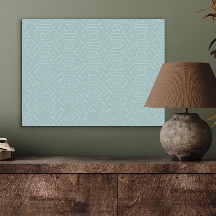 Turquoise - Patroon - Lijnen PET vilt klein 837 -sfeer2