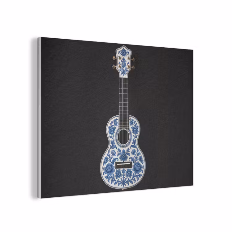 Ukelele - Delfts - Blauw - Muziek PET vilt klein -3d