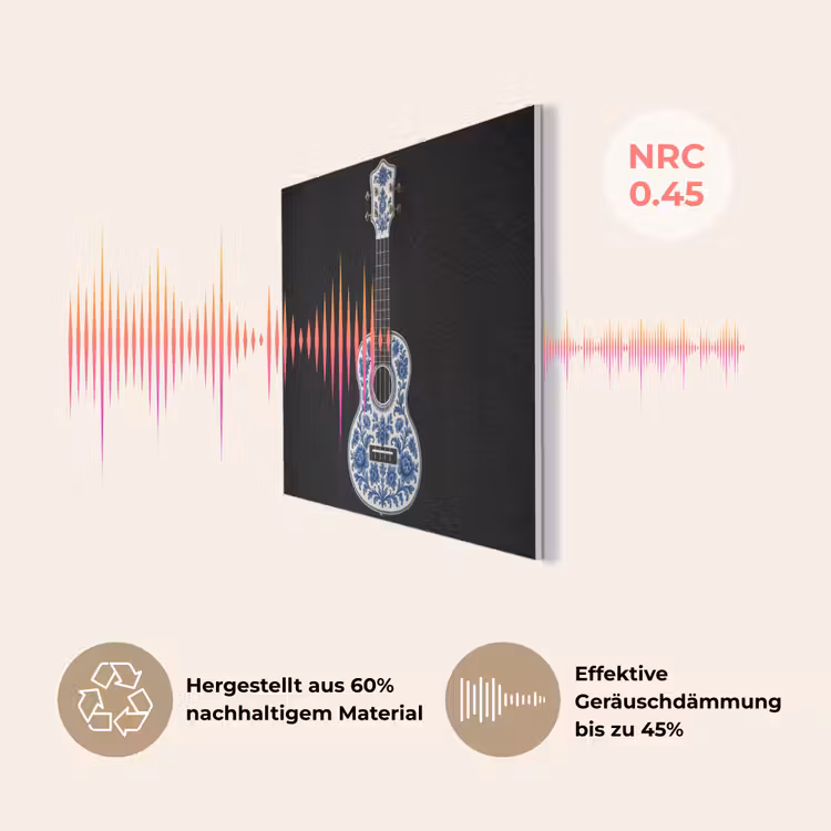 Ukelele - Delfts - Blauw - Muziek PET vilt klein -USP_DE