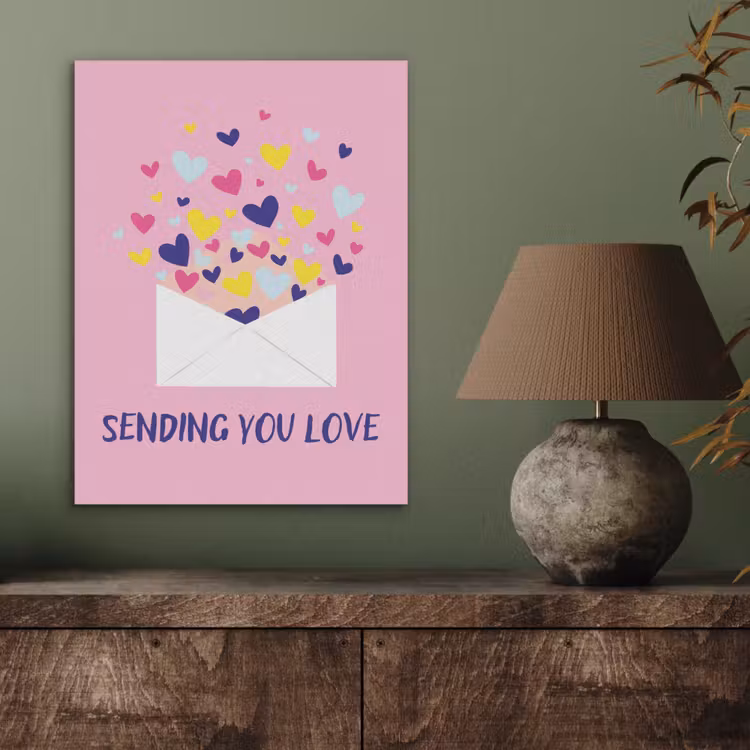 Envelop - Love - Hartjes - Valentijn PET vilt klein -sfeer2