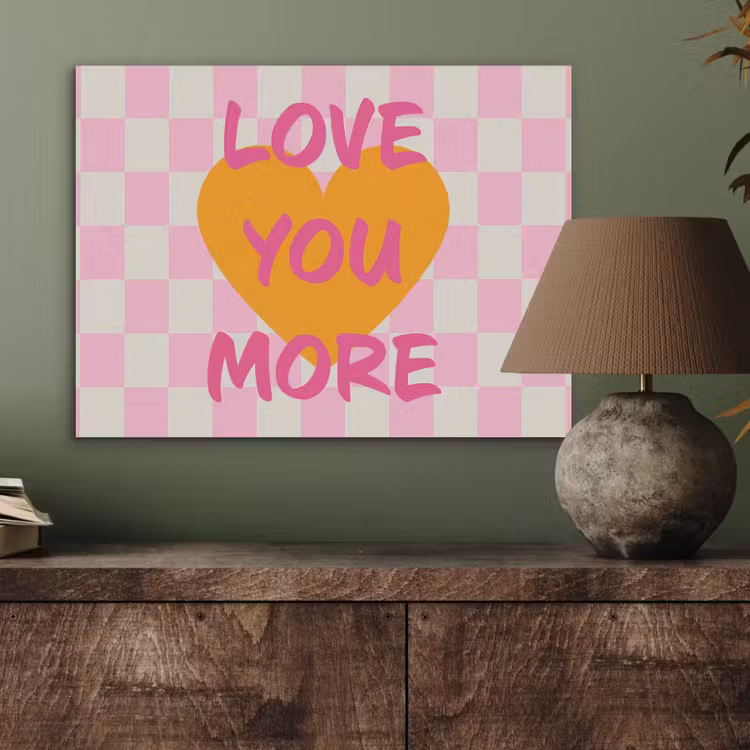 Valentijn - Love - Roze - Oranje PET vilt klein -sfeer2