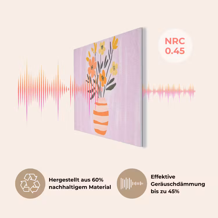 Vaas - Gestreept - Bloemen - Oranje PET vilt klein -USP_DE
