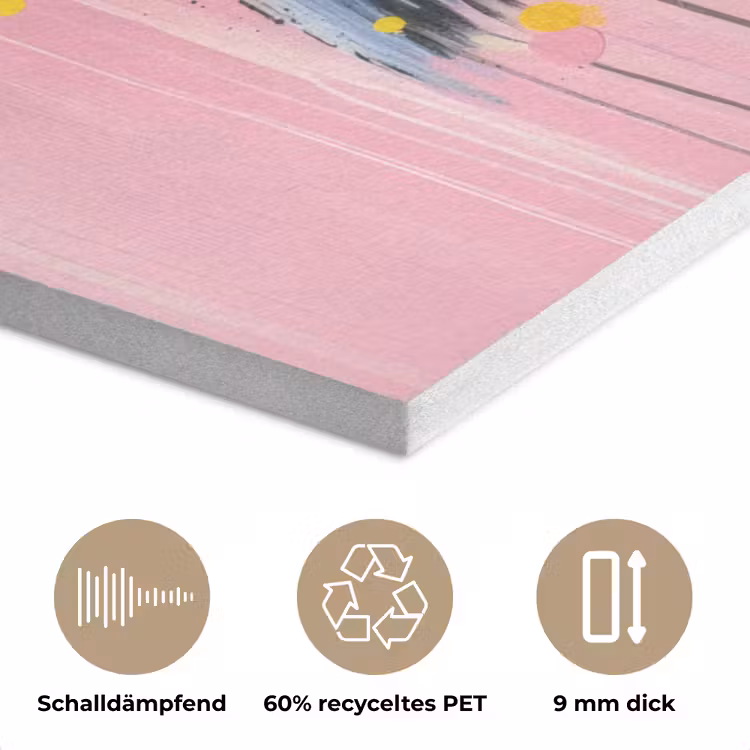 Vogel - Roze - Geel - Blauw PET vilt klein -closeup_DE