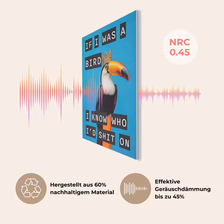 Vogel - Toekan - Blauw - Quotes PET vilt klein -USP_DE
