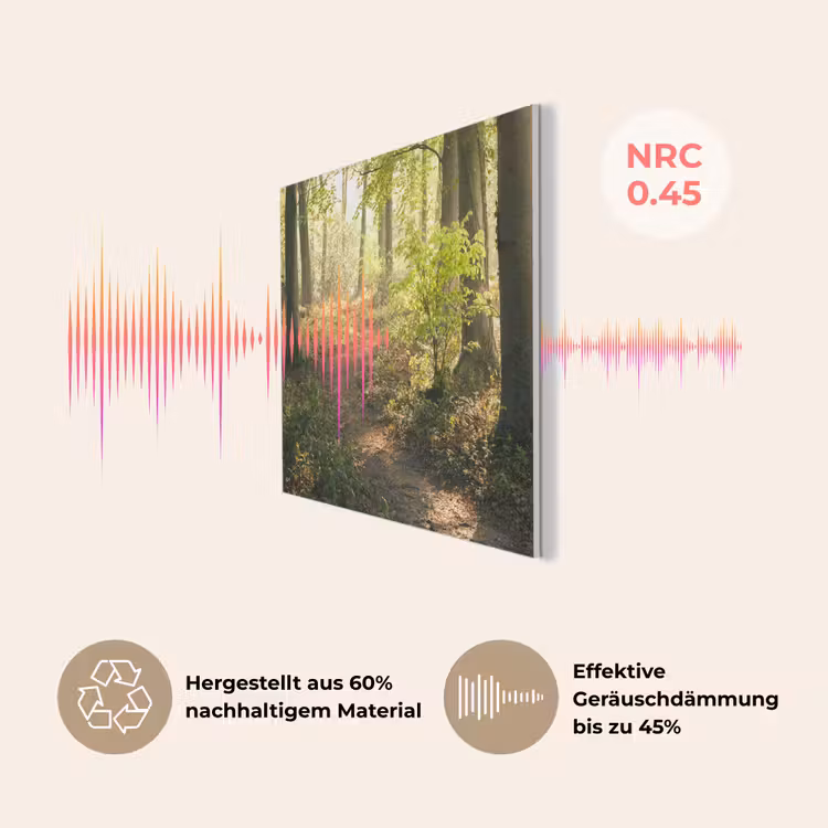 Bos - Bomen - Pad - Zon - Planten - Bladeren - Natuur PET vilt klein -USP_DE